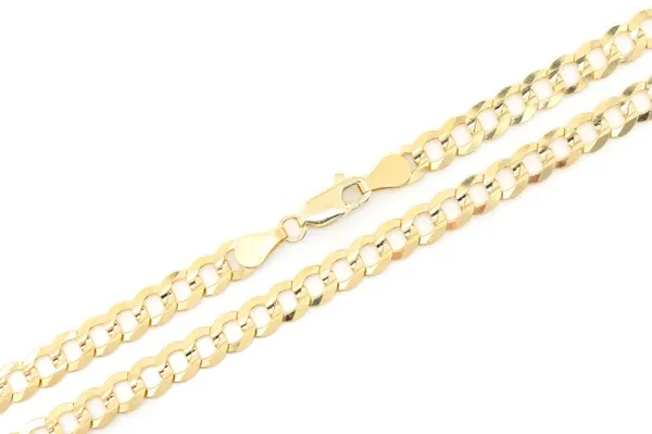 5.5MM FIGARO FLAT CURB 14K SOLID GOLD CHAIN - BRACELET
