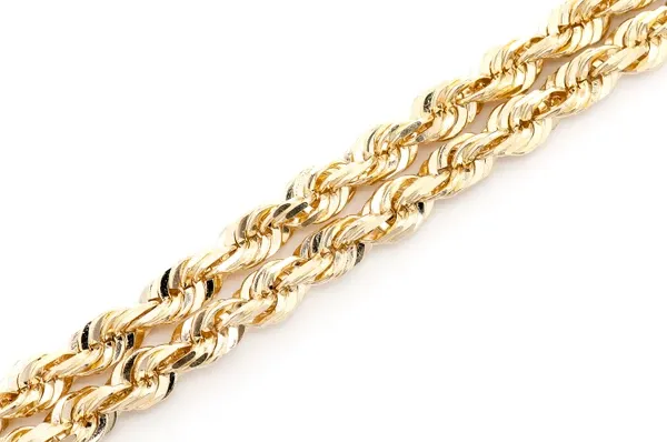 6MM ROPE 14K SOLID GOLD CHAIN - BRACELET