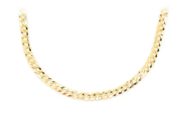 4.5MM FLAT CURB LINK 14K SOLID GOLD CHAIN