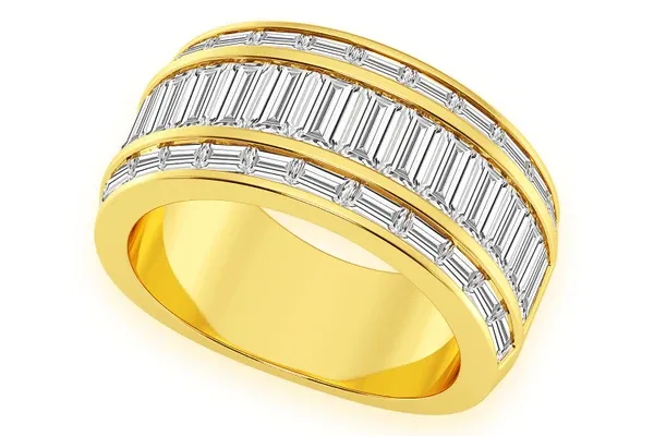 BAGUETTE CHANNEL DIAMOND RING 14K SOLID GOLD 3.00CTW