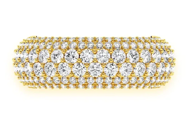 BUBBLY PAVE ROUND DIAMOND BAND 14K SOLID GOLD 2.00CTW