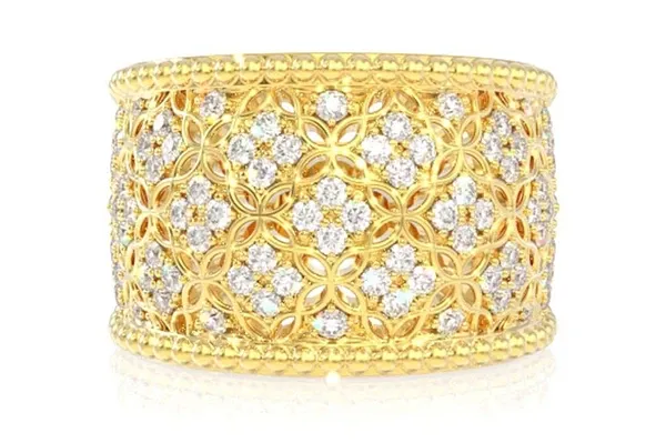 MILGRAIN WIDE DIAMOND RING 14K SOLID GOLD 0.90CTW
