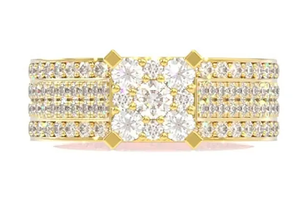 ROUND HALO WIDE ENGAGEMENT RING 1.50CTW