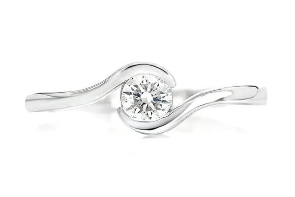 0.25CT SOLITAIRE ROUND DIAMOND BYPASS ENGAGEMENT RING 14K SOLID GOLD - ALL NATURAL