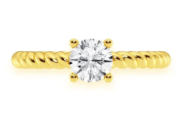 .50CT ROUND SOLITAIRE - TWIST BAND - DIAMOND ENGAGEMENT RING - ALL NATURAL