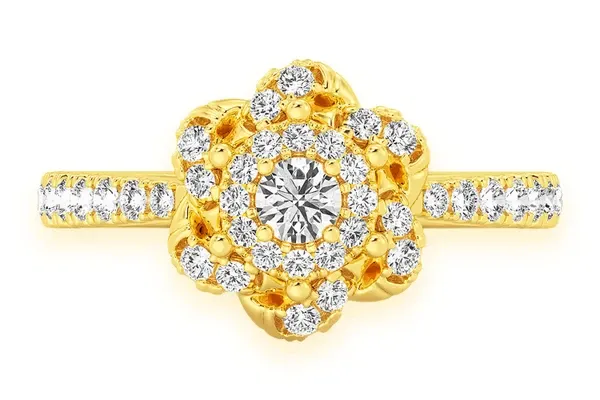 .50CTW - LAYER FLOWER - DIAMOND ENGAGEMENT RING - ALL NATURAL