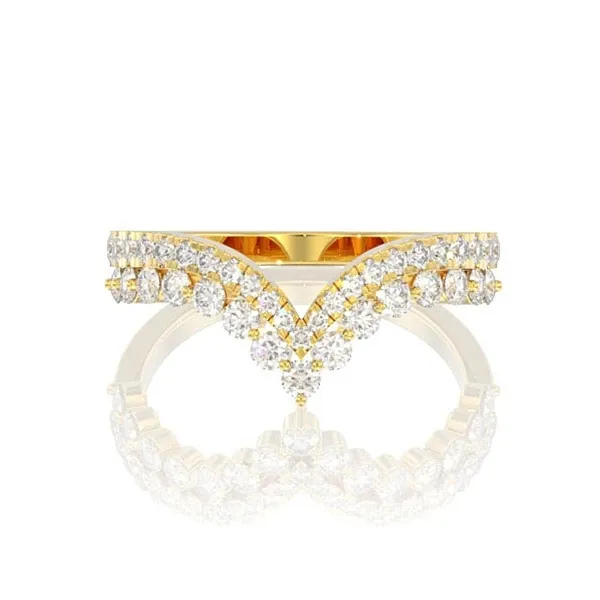 .50CTW - TWO ROW TIARA CHEVRON BAND - ALL NATURAL DIAMONDS