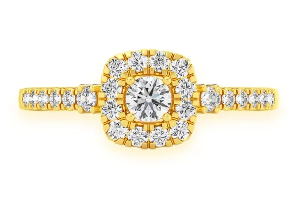 .50CTW SINGLE BAND DOUBLE LAYER - DIAMOND ENGAGEMENT RING - ALL NATURAL