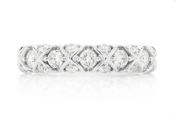 WOVEN DIAMOND BAND 14K SOLID GOLD 1.00CTW