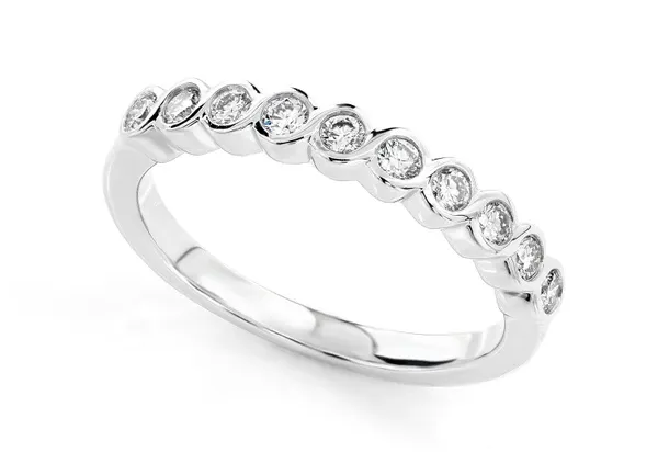TWISTED BEZEL SET DIAMOND BAND RING 14K SOLID GOLD 0.30CTW