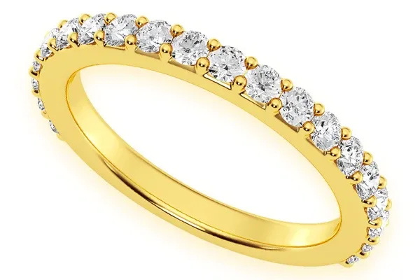 ONE ROW DIAMOND BAND 14K SOLID GOLD 0.60CTW