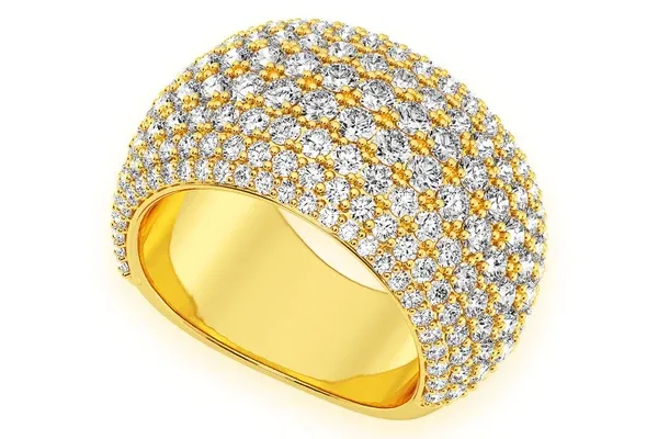 EIGHT ROW DIAMOND BAND 14K SOLID GOLD 3.25CTW