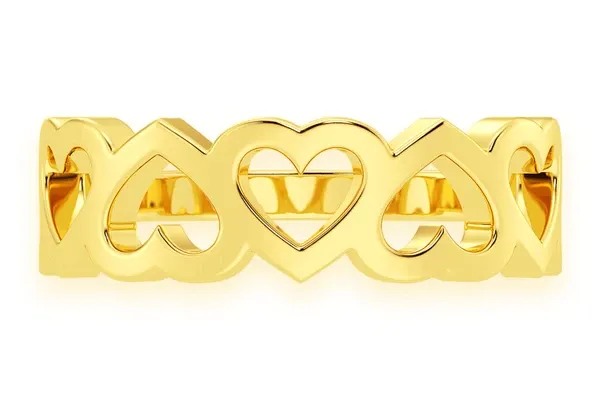 HEARTS RING 14K SOLID GOLD