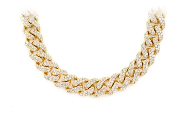 12MM MIAMI CUBAN NECKLACE 14K 24.25CTW