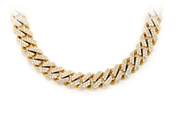 9MM RAISED MIAMI CUBAN DIAMOND NECKLACE 14K SOLID GOLD 13.00CTW
