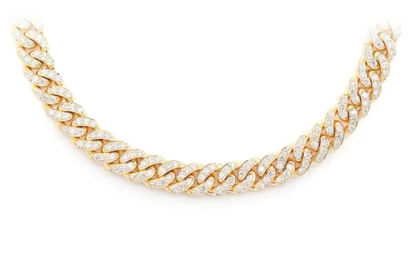6MM MIAMI CUBAN DIAMOND NECKLACE 14K SOLID GOLD 9.50CTW