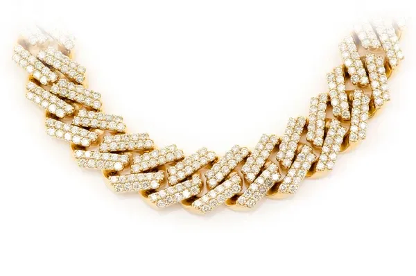 13MM RAISED MIAMI CUBAN DIAMOND NECKLACE 14K SOLID GOLD 28.25CTW