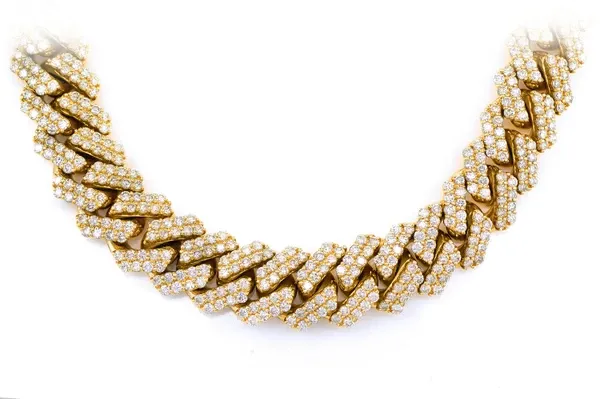 15MM RAISED PRONG DIAMOND CUBAN NECKLACE 14K SOLID GOLD 38.00CTW