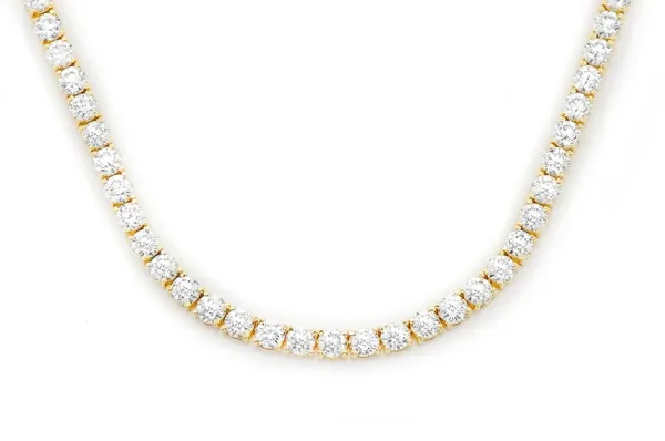 40PT PRONG SET DIAMOND TENNIS NECKLACE 14K SOLID GOLD 45.00CTW