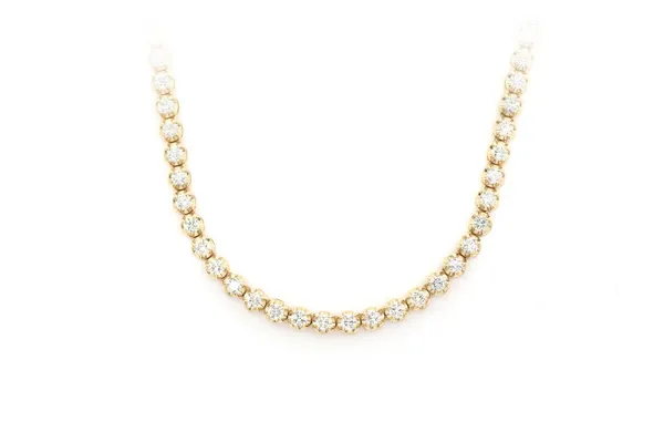 6PT CROWN SET DIAMOND NECKLACE 14K SOLID GOLD 9.75CTW