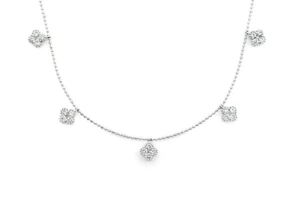 CLOVER DIAMOND NECKLACE 14K SOLID GOLD 1.00CTW