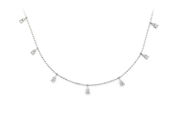 DROPLET DIAMOND NECKLACE 14K SOLID GOLD 0.50CTW