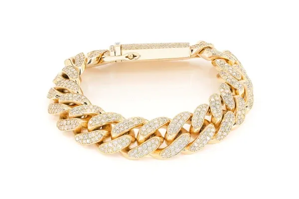 18MM MIAMI CUBAN DIAMOND BRACELET 14K SOLID GOLD 14.25CTW