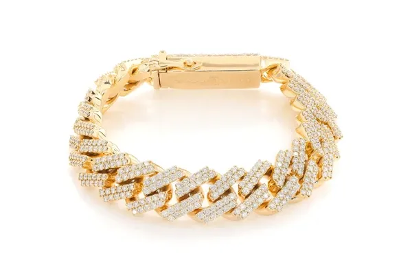 15MM RAISED MIAMI CUBAN DIAMOND BRACELET 14K SOLID GOLD 13.75CTW