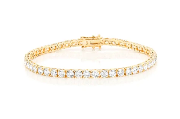 20PT PRONG SET DIAMOND TENNIS BRACELET 14K SOLID GOLD 10.50CTW