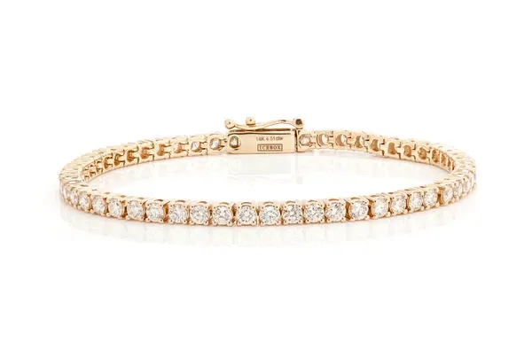 14PT PRONG SET DIAMOND TENNIS BRACELET 14K SOLID GOLD 8.50CTW