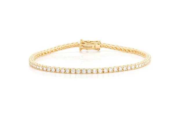 4PT PRONG SET DIAMOND TENNIS BRACELET 14K SOLID GOLD 3.75CTW