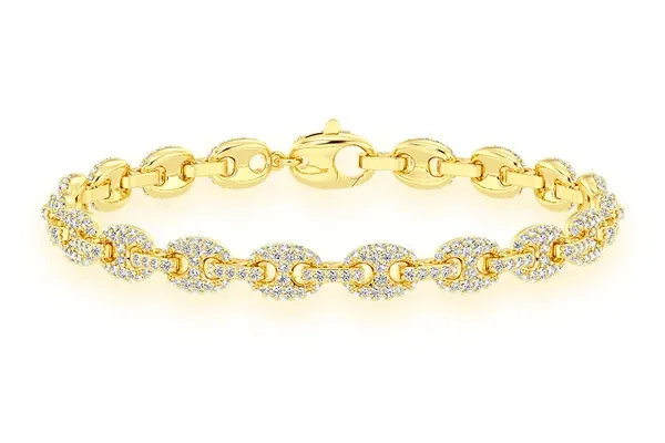5MM MARINER LINK DIAMOND BRACELET 14K SOLID GOLD 2.75CTW