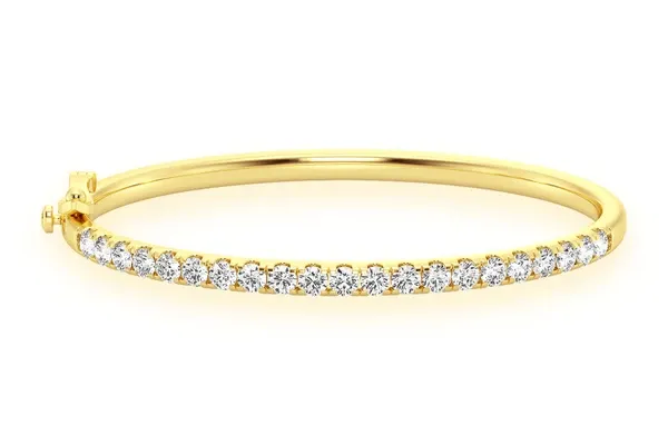 10PT SCALLOP DIAMOND BANGLE 14K SOLID GOLD 2.15CTW