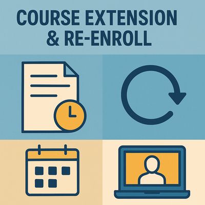 Course Extension &amp; Re-Enroll