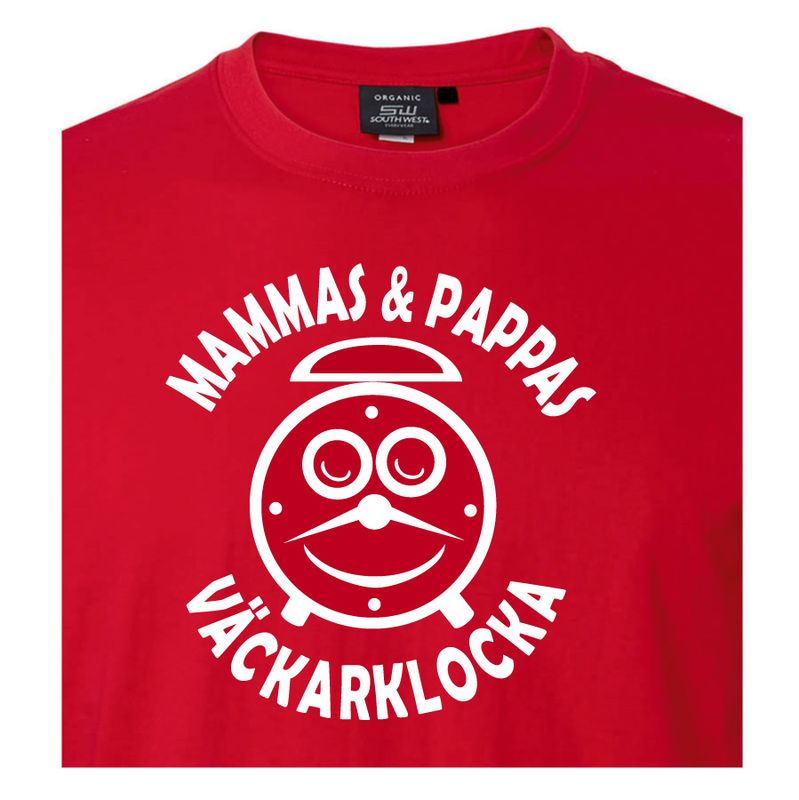 T-shirt med tryck "Mammas och Pappas väckarklocka"