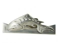 Native Salmon Pewter Business Card Holder