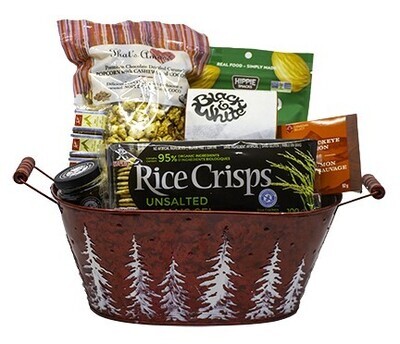 Christmas tree basket of goodies
