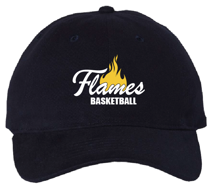 (08) Flames Bkb Twill Unstructured Cap (9610)