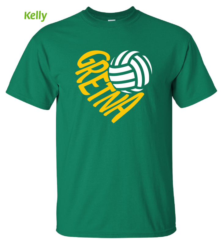 (D76) Dragons Volleyball Heart Short Sleeve Tee