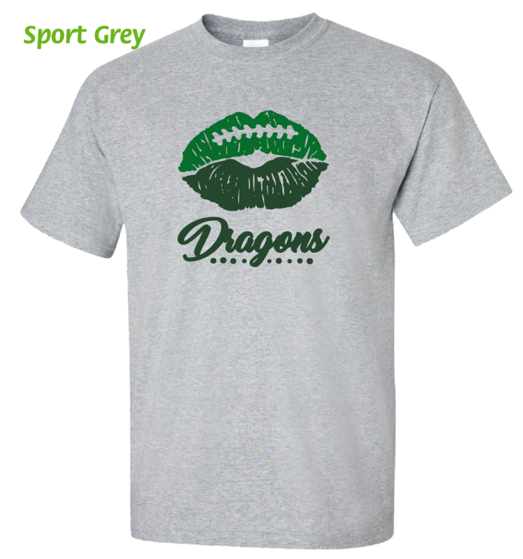 (D41) Dragons Football Lips Short Sleeve Tee