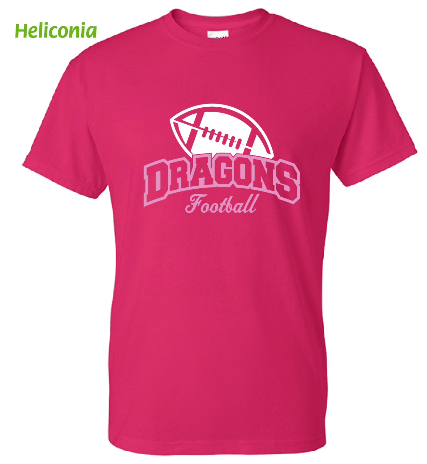 (D40-P) Dragons Football PINK OUT Short Sleeve Tee
