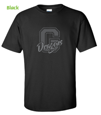 (D02-K) Dragons BLACK OUT Short Sleeve Tee