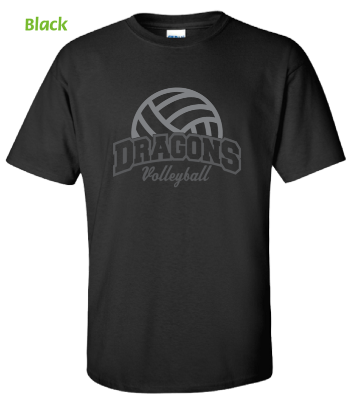 (D75-K) Dragons Volleyball BLACK OUT Short Sleeve Tee
