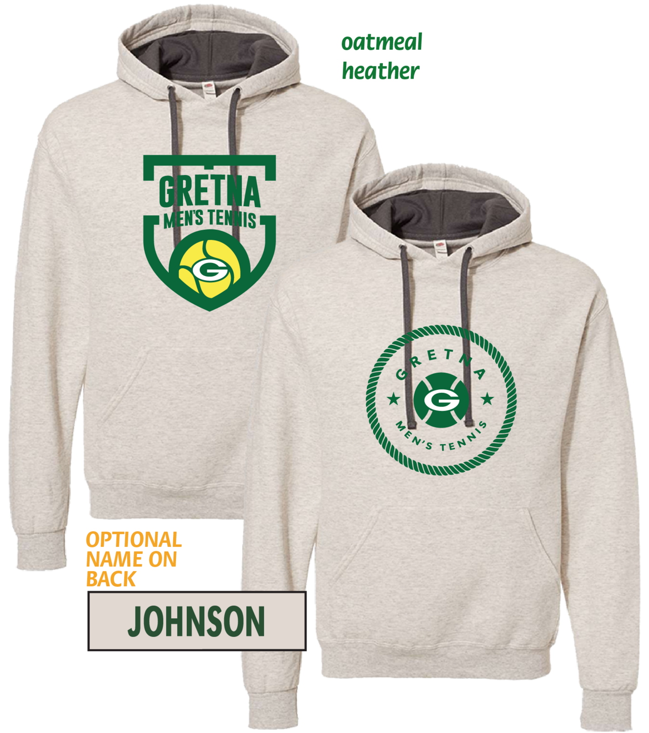 (05) Gretna Mens Tennis Two-Tone Hoodie