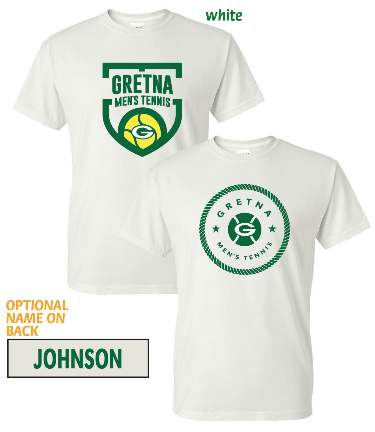 (01) Gretna Mens Tennis Short Sleeve Cotton Tee