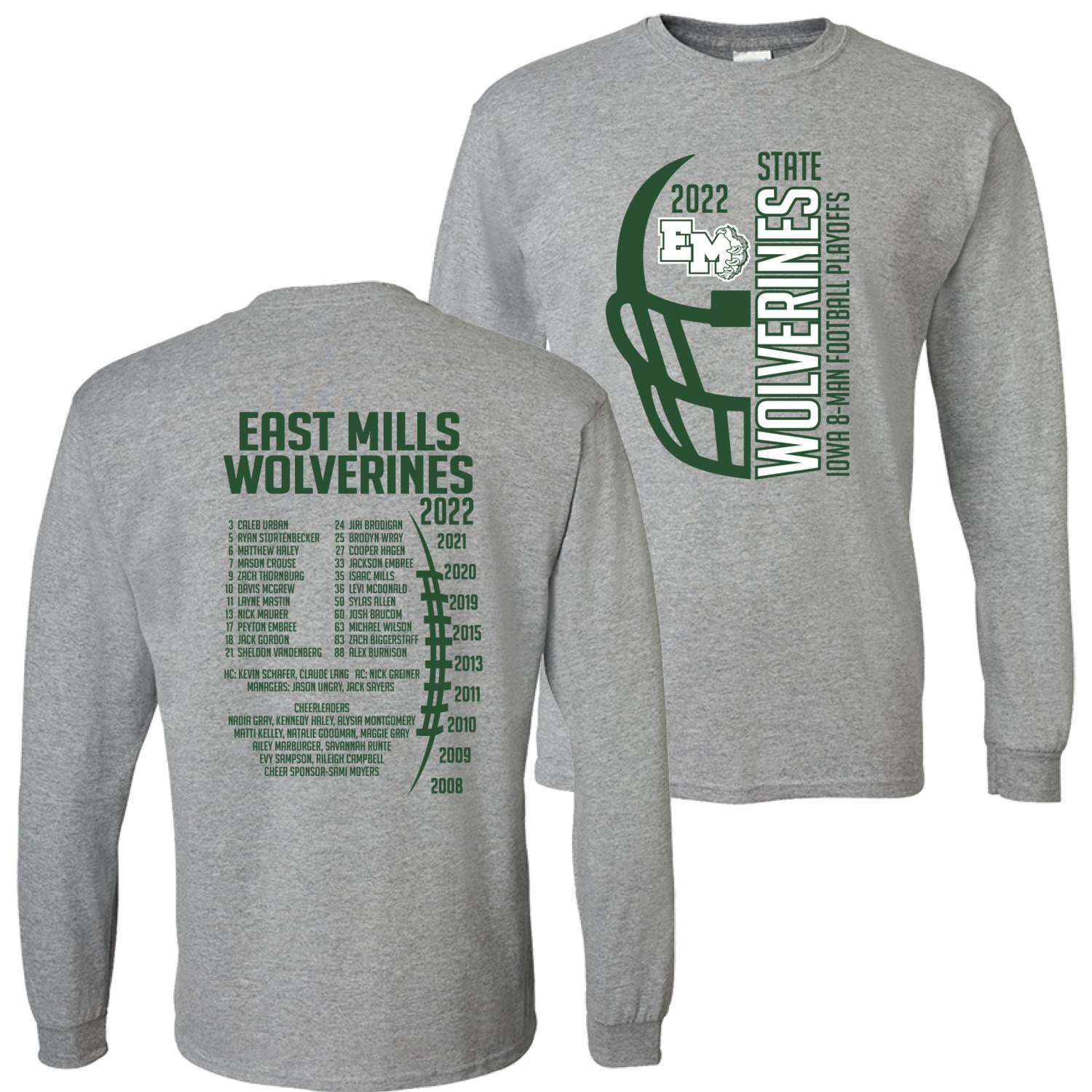 (02) EM Football Long Sleeve Tee