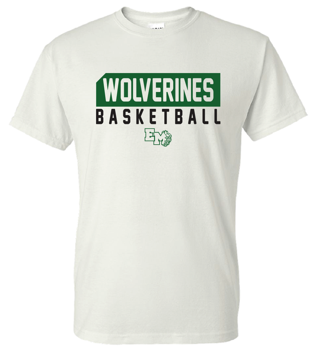 (01) EM Basketball WHITE Short Sleeve Tee