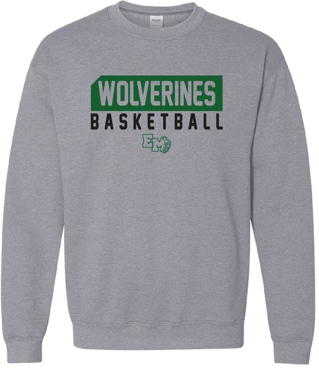 (03) EM Basketball WHITE or GREY Crewneck
