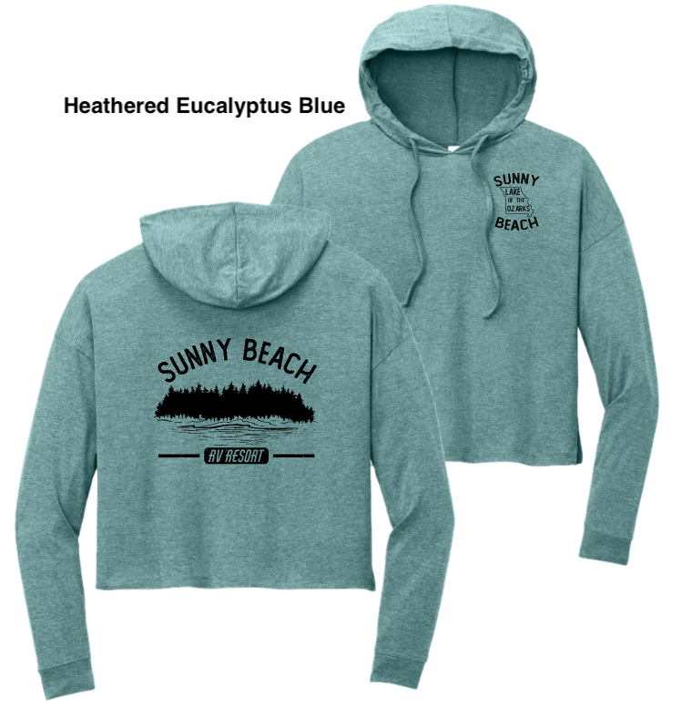 (07) Sunny Beach Ladies Triblend Midi Long Sleeve Hoodie