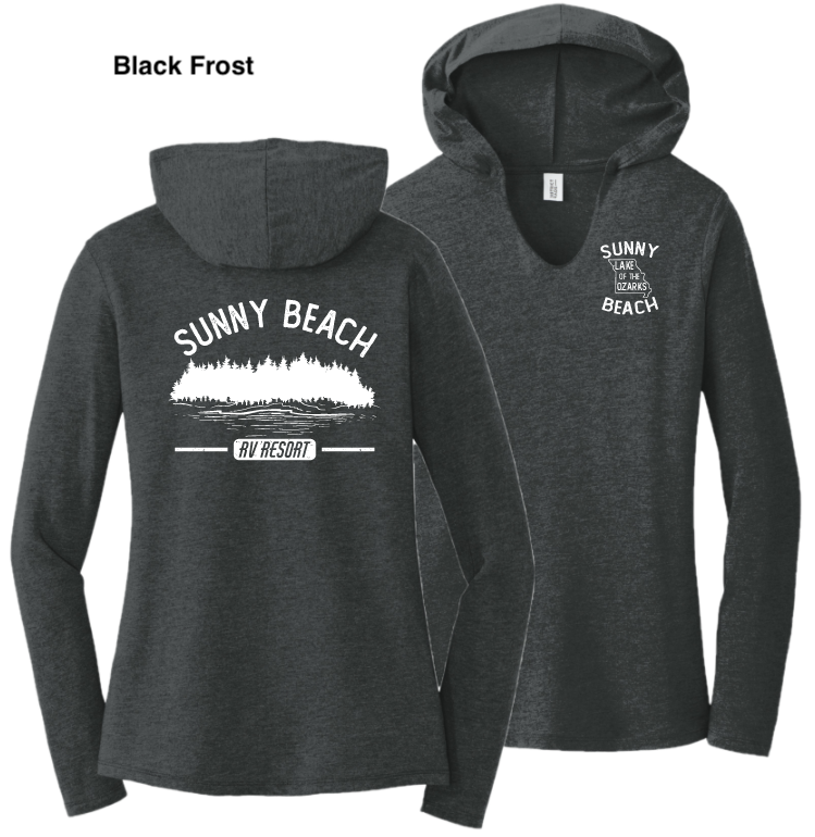 (05) Sunny Beach Ladies Triblend Long Sleeve Hoodie